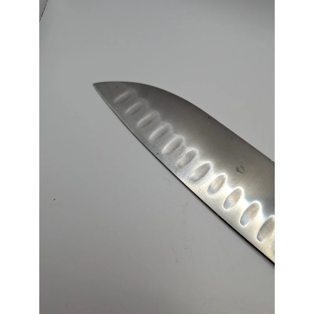 7 inch Santoku Knife Pink Handle Triple Riveted Stainless Steel Hollow Edge 7